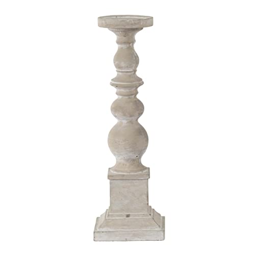 A & B Home 20.1 in H Gray Cement Pillar Candle, Home Accent Décor