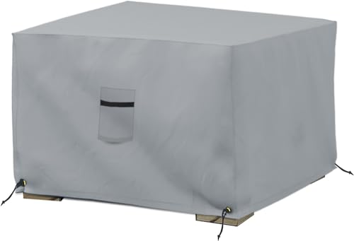 Covers & All Square Ottoman Cover, Heavy Duty 18 Oz Waterproof UV & Weather Resistant Patio Garden Furniture Stool Protector Indoor Outdoor with Air Vents & Drawstrings (34