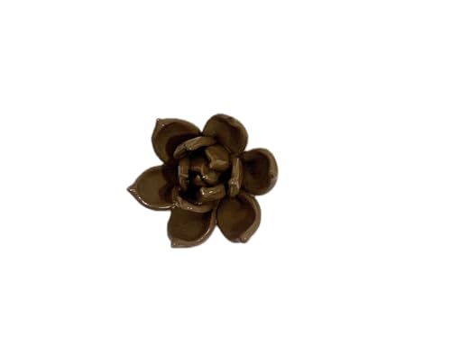 Image of Brown,Succulent Plant, 2.76 inch,Ceramic Flower Wall Art Decor, Artificial Flower Wall Sculpture,Handmade Ceramic Flowers for Home,Hallway,Living Room, Kitchen,Bathroom