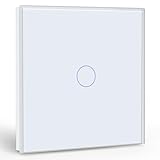 BSEED Interrupteur Tactile 1 Gang 1 Voie,Blanc Commutateur de Lumière avec LED Affichage ...