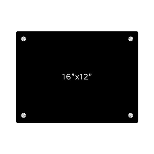 12x16 Dry Erase Board for Wall - with .25 Black Acrylic and Chrome Stand Off Finish - Perfect Whiteboard for Office, Home, Classroom - Durable and Stylish .25 Black Acrylic Dry Erase Board