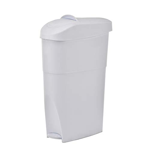 Alpine Step-On Sanitary Napkin Receptacle – Large Tampon/Diaper Holder For Bathroom Provides Clean & Odor-Free Restroom For Home, Office & Public Restrooms 19 Qt (White) #TOP1