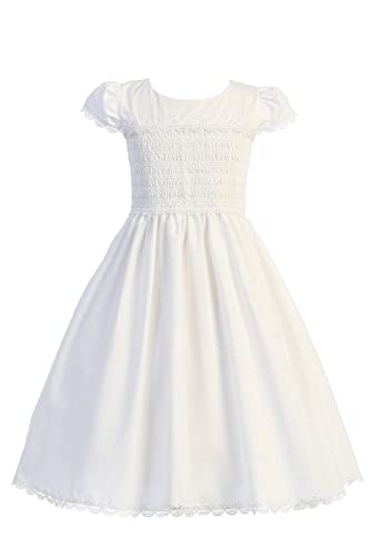 Pink Princess First Communion Dresses For Girls 7-16 Cotton Holy 1St Communion Dress White Lds Baptism Vestidos De Primera Comunion Para Niñas (Size 8) #TOP9