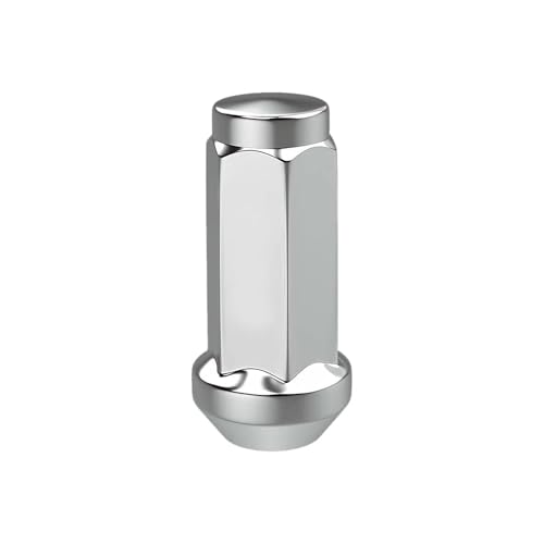 Image of Set of 24 12x1.75 Lug Nuts, Hunting Horse 1.77 inch Tall Bulge Acorn Closed End Lug Nuts Fit F150 Expedition Navigator, Chrome
