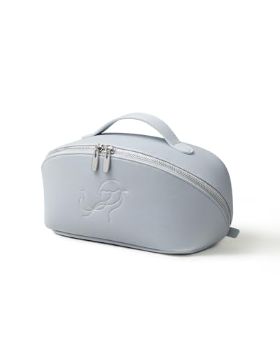 Image of EACHY Travel Makeup Bag, Large Capacity Cosmetic Bag for Women, Waterproof PU Leather, Flat Open Portable Toiletry Bag for Skincare, Brushes & Travel Essentials