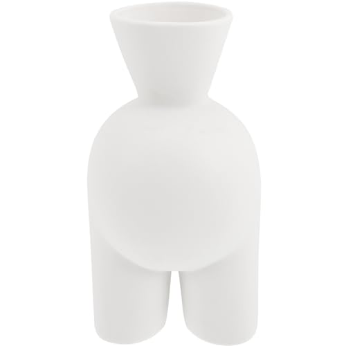 OFFIGAM Body Art Ceramic Desktop Vase White, Modern Minimalist Table