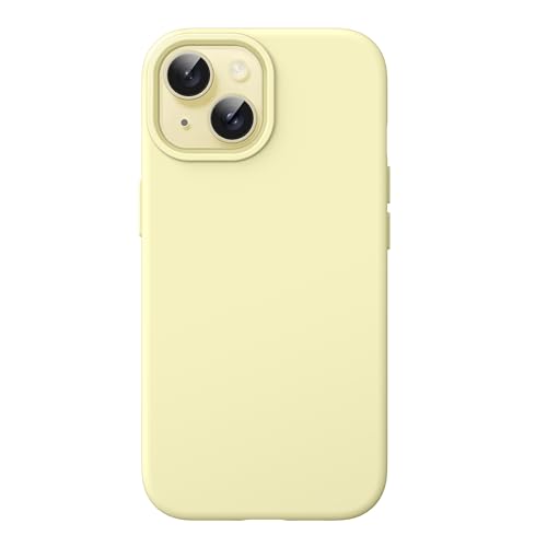 JETech Cover Silicone per iPhone 15 6,1 Pollici, Protettiva per Tutto il Corpo Morbida al Tatto, Custodia Antiurto (Giallo)