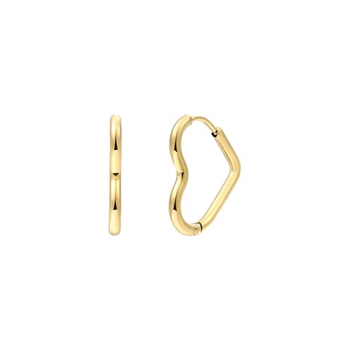 XENOX® Heart Maxi Creolen - Damen Ohrringe aus hochwertigem Edelstahl, 100% Wasserfest | X2678G