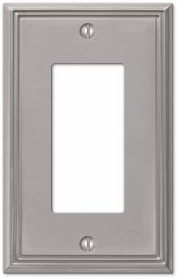 Westek 77RBN Metro Wall Plate, Brushed Nickel, Metal, 1 Rocker - Quantity 4