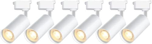 Image of White Dimmable H Type Track Lighting Heads (No Track Rails), 6PCS Brightened 3000K Warm White 20W 2400lm for Accent Lighting, LED Track Lighting Ceiling Spotlight Fixture