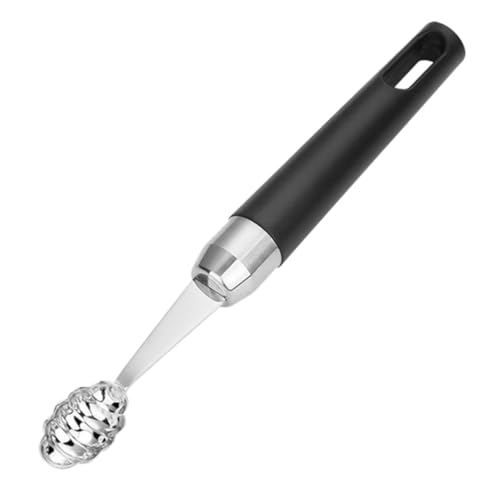 Hemobllo Cuchara para Frutas de Acero Inoxidable Diseño Creativo Forma de Panal Negro Herramienta de Cocina Versátil para Sandía Melón y Fácil de Limpiar y Antióxido