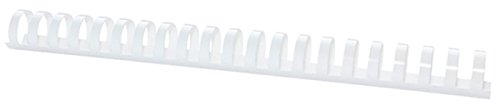 OFFICER PRODUCTS Plastikbinderücken 50 Stück DIN A4 25mm (240 Seiten) Binderücken Bindungskämme Plastikbindung | Kunststoff | Farbe: Weiß