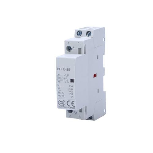 HBWL01 Din Rail Contactor 220v 230v AC Contact 24v NA Nc 230 Modular Household 2no 2nc or 1no 1n DC Magnetic Smart 240v(25A 2NC 110VAC)