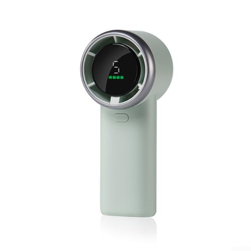 Ventilador compacto de mano turbo de 3600 mAh, con velocidades ajustables y pantalla LED, para uso en exteriores (verde)