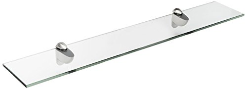 Spancraft Glass Heron Glass Shelf, Brushed Steel, 8 x 18