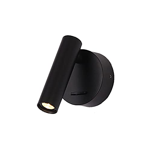 YKSJDFH Luz de Lectura Minimalista para Interiores Lámpara de Pared LED 3W Botón de luz cálida Interruptor Aplique Lámpara de Noche montada en Superficie 350 ° Giratorio 90 ° Foco Plegable Cover