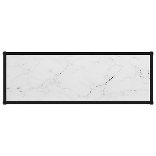 Mesa consola blanca de 100 cm en cristal templado y acero para pasillo 5