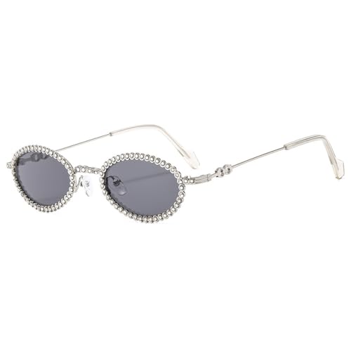 Lunettes de soleil en diamant pour femme ovales style nuances vintage