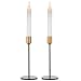 Nuptio Pcs of 2 Wedding Dinning Taper Candle Holders, Centerpiece Table Decorative Candlestick Holder, Single-Head Wrought-Iron，Reception Candlelight Dinner Ornaments for Party Wedding (2 x L)