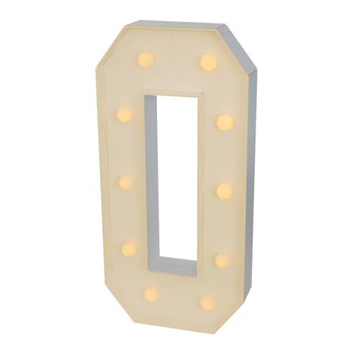 Chiffres lumineux à LED - 100 cm - Grand nombre avec ampoules - 0, 1, 2, 3, 4, 5, 6, 7, 8, 9 - Avec boîtier à piles - 2000-3000 K - Pour remises de...