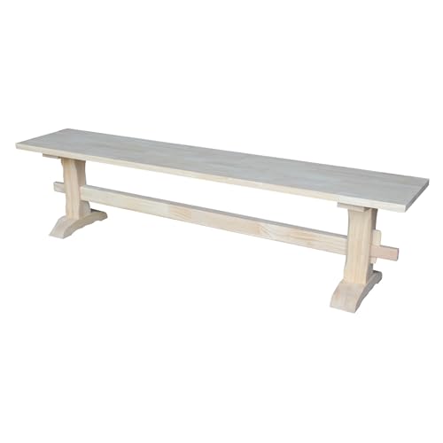 IC International Concepts Kitchen/Dining/Entryway/Living Room Furniture Sturdy/Reliable/Solid Parawood, 450 lb Capacity, Paint or Stain in Any Color, Unfinished