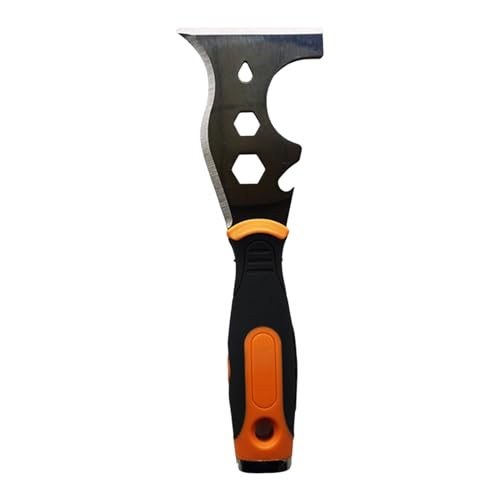 Grattoir à peinture en acier inoxydable 16 en 1 – Décapant de papier peint robuste | Couteau à mastic polyvalent pour enlever la peinture et réparer, clous, sols, la poussière et