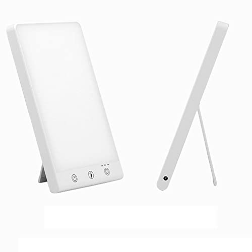 Lámpara De Luminoterapia 10000 Lux Portátil Lámpara De Luz Diurna Natural, Con 2 Colores De Luz Niveles De Brillo Ajustables Sin Parpadeos Control Táctil Lámpara De Espectro,Blanco