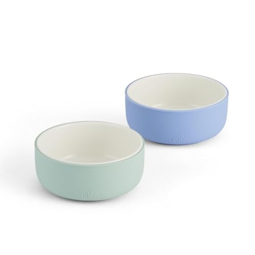 Elk and Friends Kids Porcelain Bowls with Silicone Sleeves | Suitable for Babies/Toddlers | Microwave & Dishwasher Safe | Non Slip Dinnerware | Snack Dishes | 2 Pack