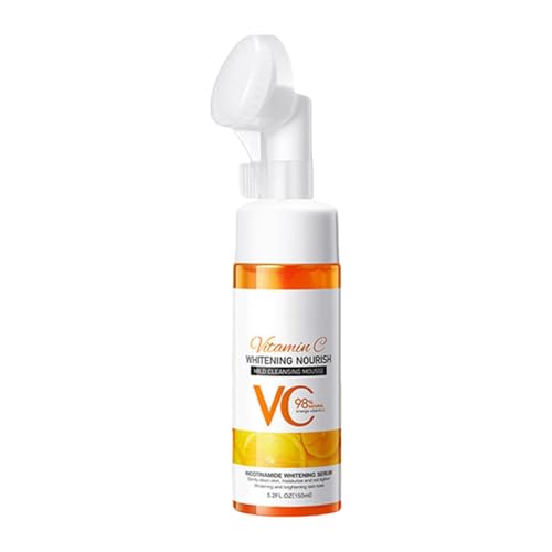 Limpiador facial iluminado, espuma de limpieza profunda, lavado de cara hidratante, fácil de usar, sin secado y en la piel, 150 ml, para mujeres