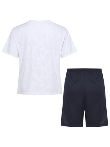 FEESHOW Kids Boys Quick Dry Tshirts And Shorts Piece Activewear Set Basketball Football Training Uniform Kit2