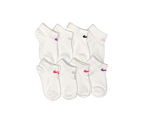 Nike Little Girls Lightweight No Show Socks 8 Pack (W(UN0610-W4H)/P, 5-7)