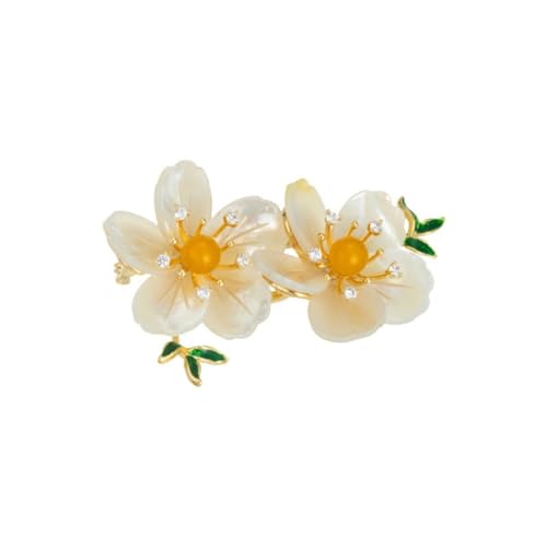 Broche de fleur coquille haut de gamme et corsage artisanal pour vestes et manteaux