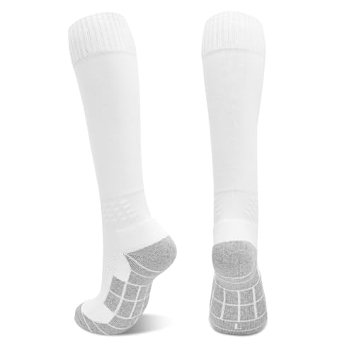 ARERWA Fußballsocken Kinder -1 Paar Extra Lange Atmungsaktive Gepolsterte Kompressionssocken Rutschfeste Sockenstutzen für Outdoor Sport Wandern Laufen Gehen 30-34 Kinder Herren Damen