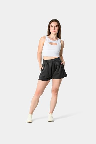 Image of Kamo Fitness CozyTec Sweat Shorts Women High Waisted Lounge Comfy Casual Cotton Shorts with Pockets