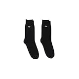 Lacoste Unisex 2-Pack Long Socks, Black, 2.5-5