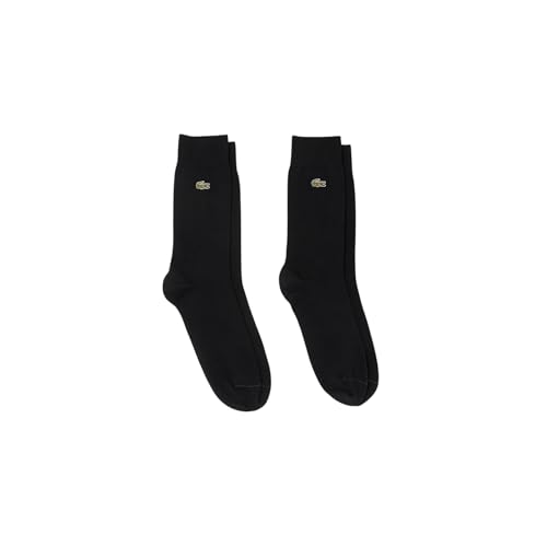 Lacoste Unisex 2-Pack Long Socks, Black, 2.5-5