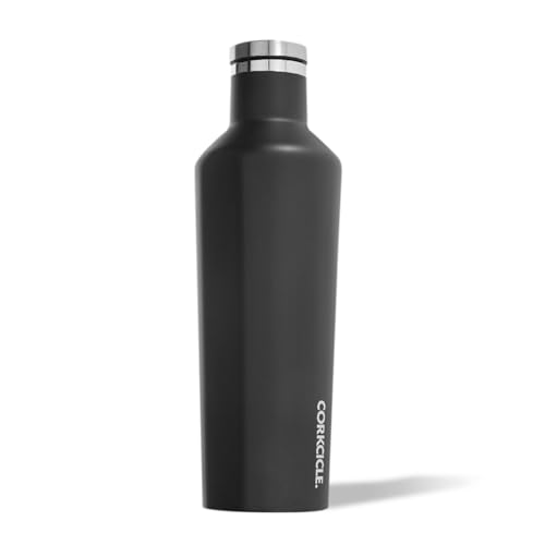Corkcicle Canteen - Water Bottle & Thermos - Triple Insulated Stainless Steel, 16 oz, Matte Black
