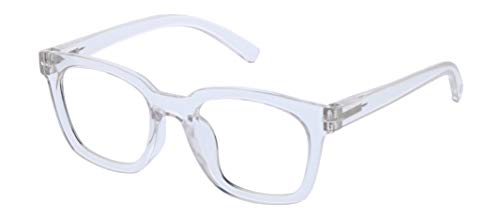Peepers by PeeperSpecs Women's to The Max Square Reading Glasses, Clear-Focus Blue Light Filtering Lenses, 50 mm + 2