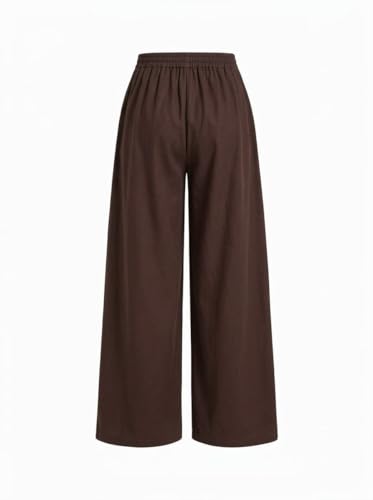 Image of CIDER Women Leopard Print Wide Leg Lounge Pants Sweatpants Elastic Waist Casual Trousers with Pockets