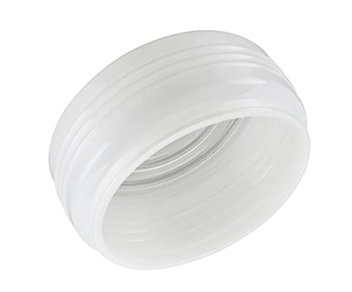 Image of Aspen Creative 25014-60-1, White and Clear Glass Drum Shade for Hallways, Closets, Kitchen and Bathroom, Size: 8-1 /2 inch D x 4 inch H