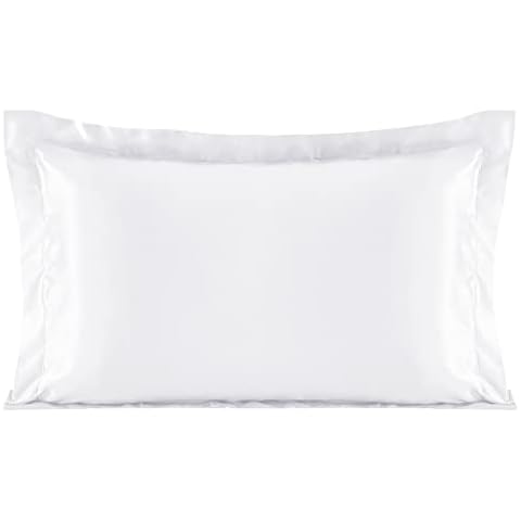 LILYSILK Silk Pillowcase Oxford 19 Momme Charmeuse Pure Mulberry Silk Fabric Double-side Pillow Case Cover Allergy White Standard 50x75 cm Cover