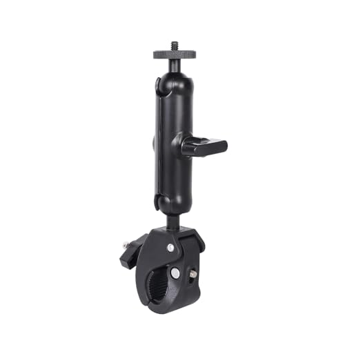 Soporte de abrazadera para cámara con brazo de doble enchufe de 1/4 para monitor de DSLR y luces