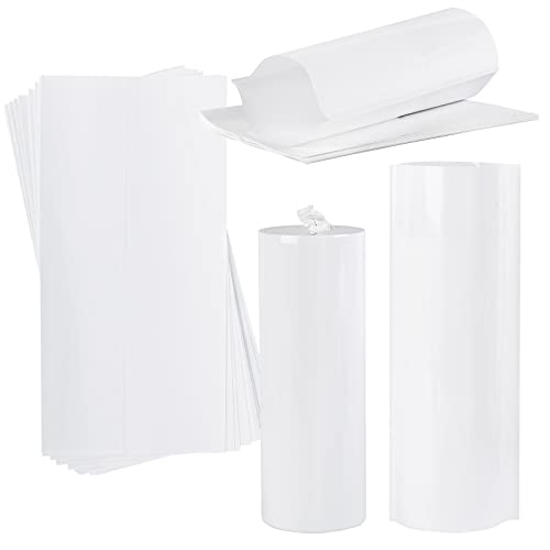 Image of 5.4 x 10.2 Inch White Sublimation Shrink Wrap Sleeve for 20 OZ Sublimation Skinny Tumbler and Other Suitable Blanks,Heat Transfer Shrink Wrap Sleeve for Print by Oven, 50 Pcs Shrink Wrap Film