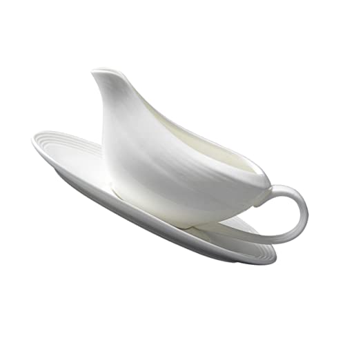 BRIGHTFUFU 1Set Sauce Dispenser with Handle Dripless Lip Gravy Boat for Sauces Dips and Dressings for Home Kitchen Parties and Picnics and Use