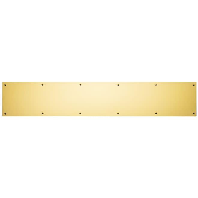 Baldwin 2000.0830 8 Inch x 30 Inch Solid Brass Kick Plate, Lifetime Polished Brass