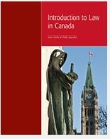 Paperback Introduction to Law in Canada Book