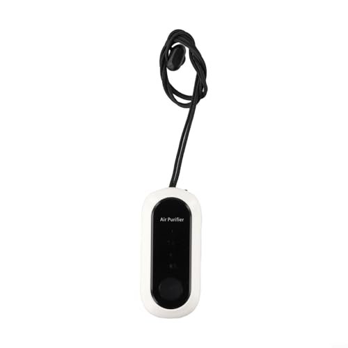 babominimer Collar purificador de aire portátil con batería de 700 mAh y generador de iones negativos de 8000 a 12000 W/cm³, recargable por USB para el hogar, la oficina y los viajes, (blanco)