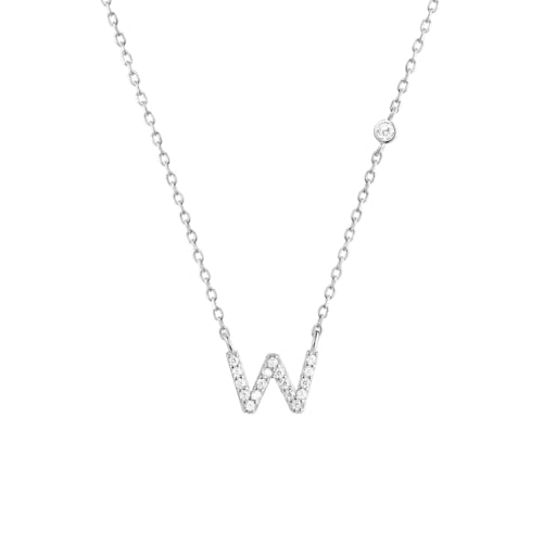 Collier moi initiale avec pendentif zircon contre le ternissement