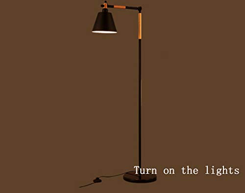 Zqld Floor Lamp, American Creative Personality Industrial Wind Living Room Study Bedroom Coffee Restaurant Loft Iron Art Northern Europe Retro Floor Lamp Black #TOP7