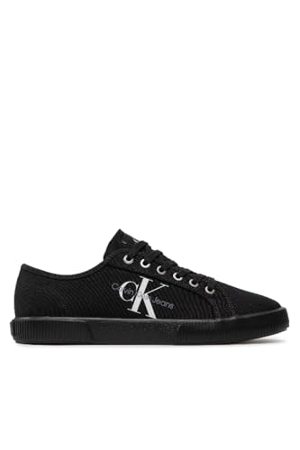 Calvin Klein Jeans Zapatillas para Hombre Sneaker Essential Vulcanized, Negro (Black), 44